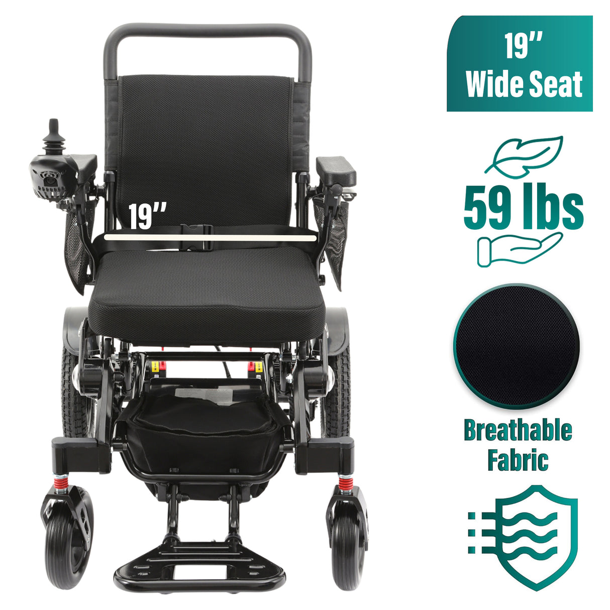 Malisa Mobility MLS-10MF Electric Wheelchair Manual Fold with Standard Seat