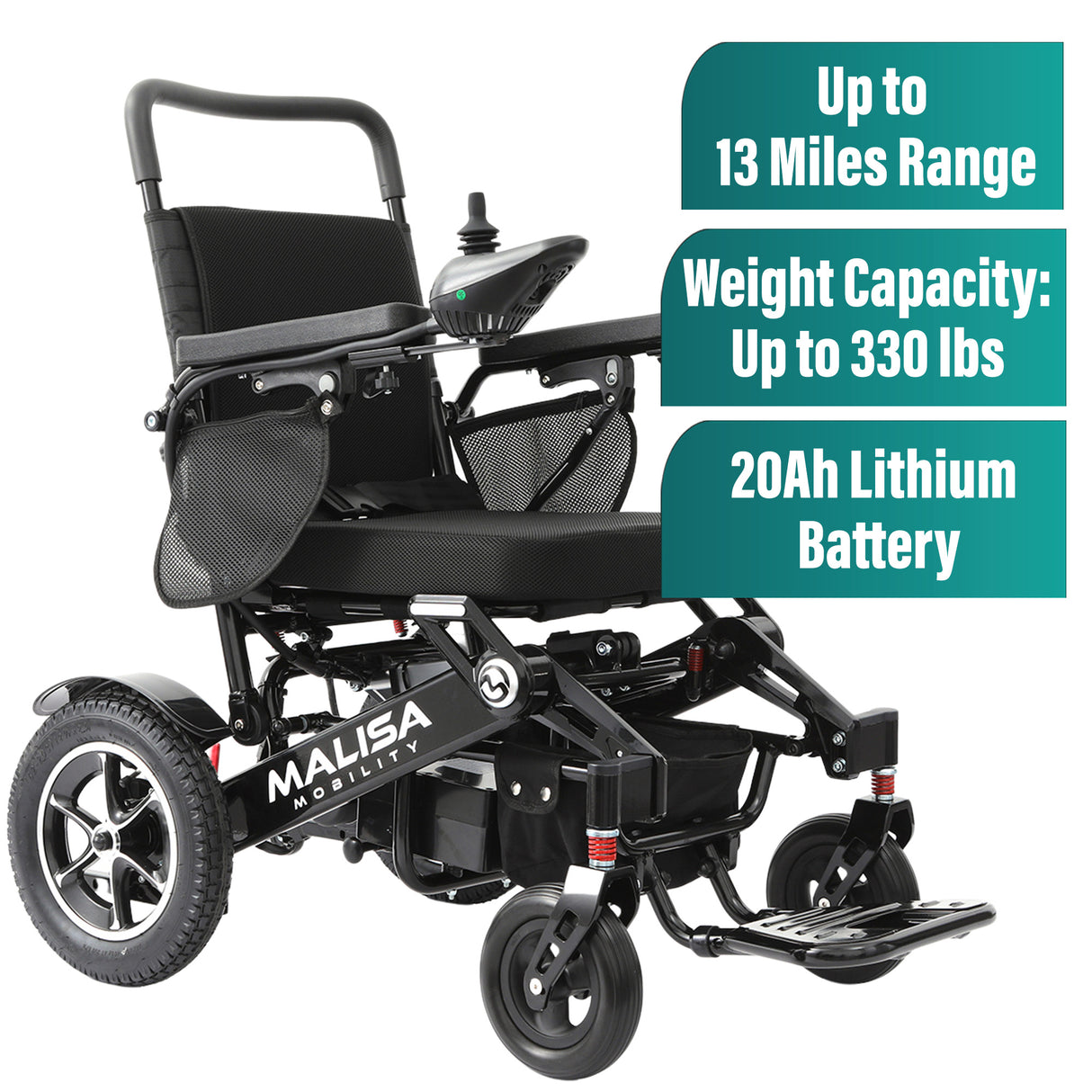 Malisa Mobility MLS-10MF Electric Wheelchair Manual Fold with Standard Seat