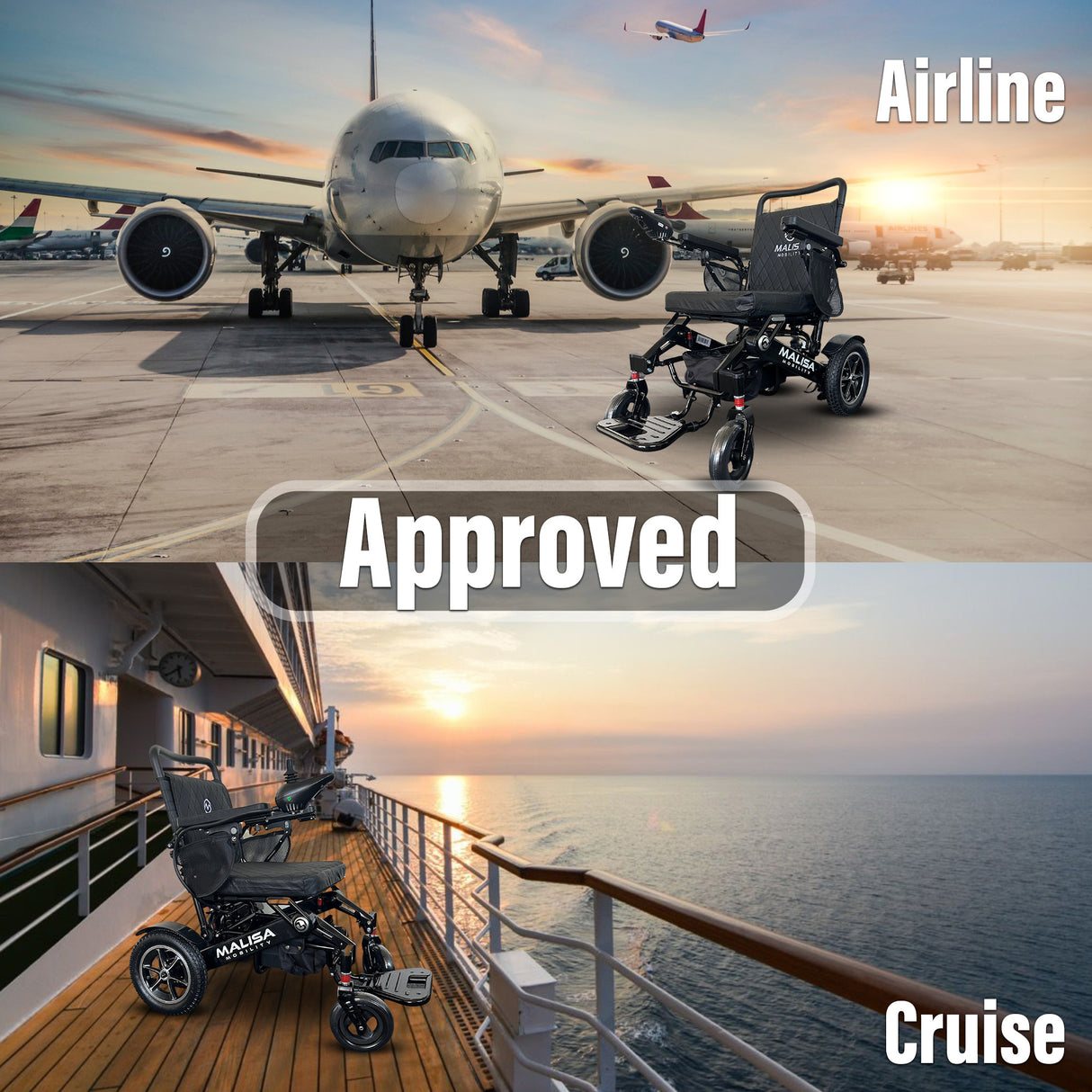 Leather MLS10AF Electric Wheelchair – Remote Control & Airline Approved