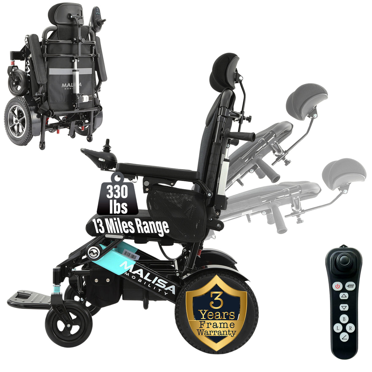 Malisa Mobility MLS-10AR Auto Reclining Electric Wheelchair