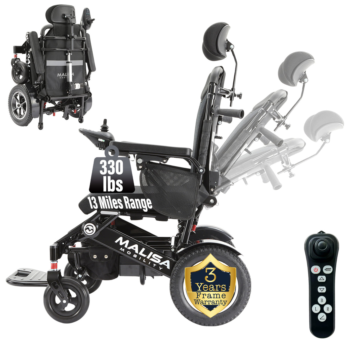 Malisa Mobility MLS-10AR Auto Reclining Electric Wheelchair