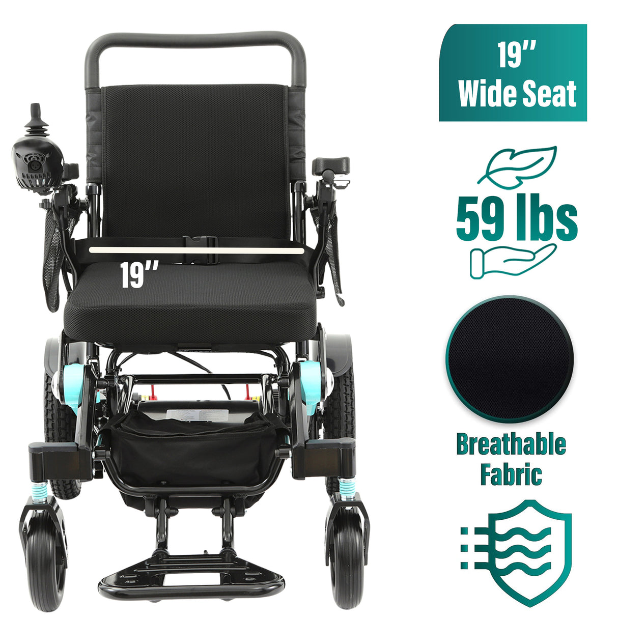 Malisa Mobility MLS-10MF Electric Wheelchair Manual Fold with Standard Seat