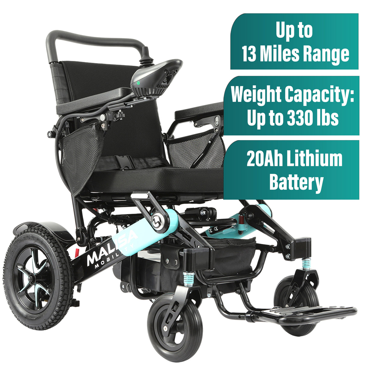 Malisa Mobility MLS-10MF Electric Wheelchair Manual Fold with Standard Seat