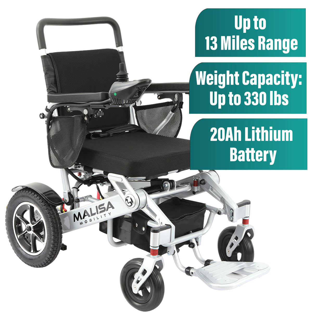 Malisa Mobility MLS-10MF Electric Wheelchair Manual Fold with Standard Seat