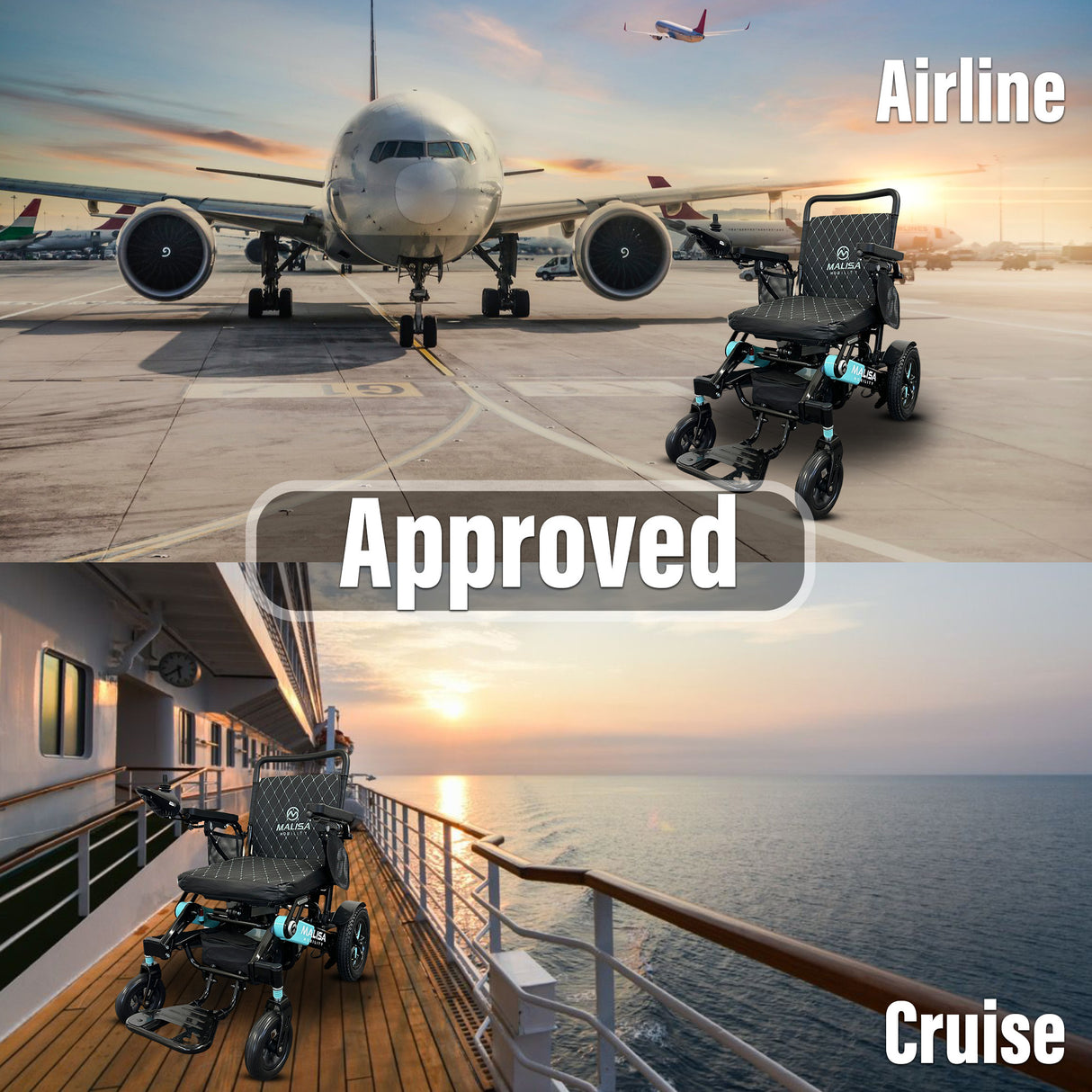 Leather MLS10AF Electric Wheelchair – Remote Control & Airline Approved