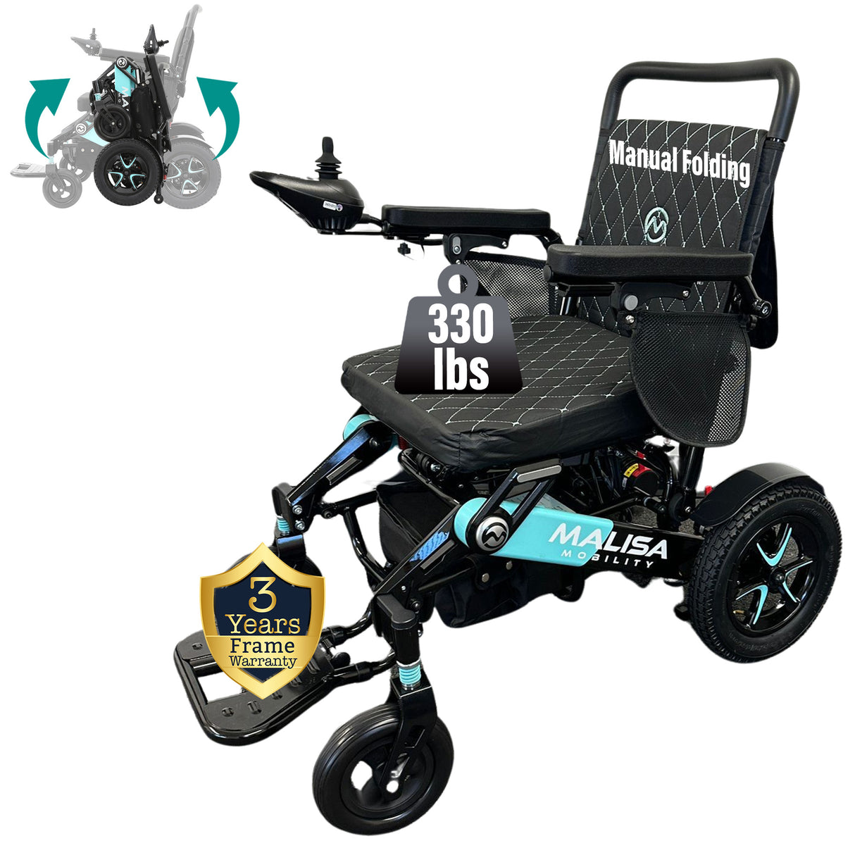 Malisa Mobility Manual Folding Power Wheelchair MLS-10MF