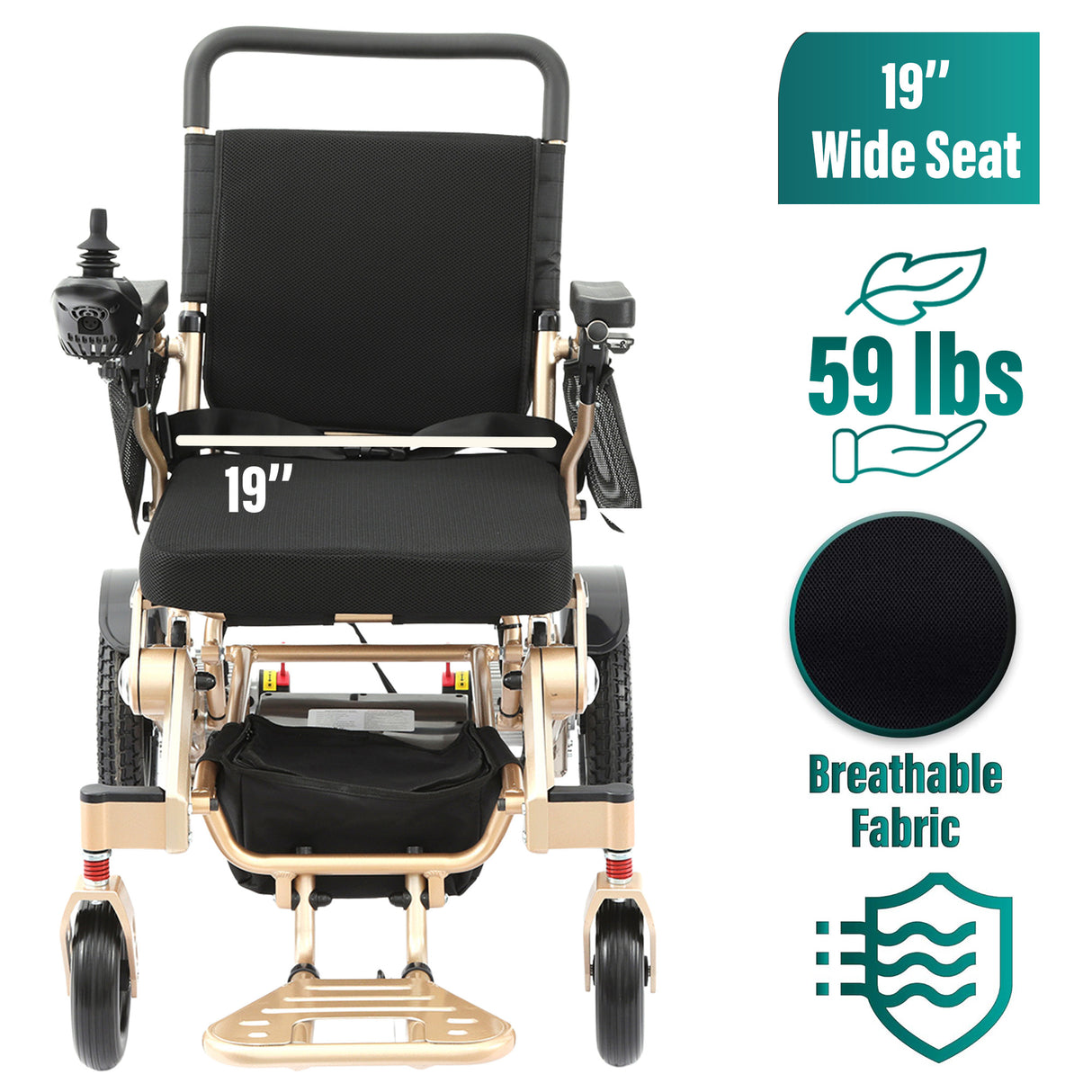 Malisa Mobility MLS-10MF Electric Wheelchair Manual Fold with Standard Seat