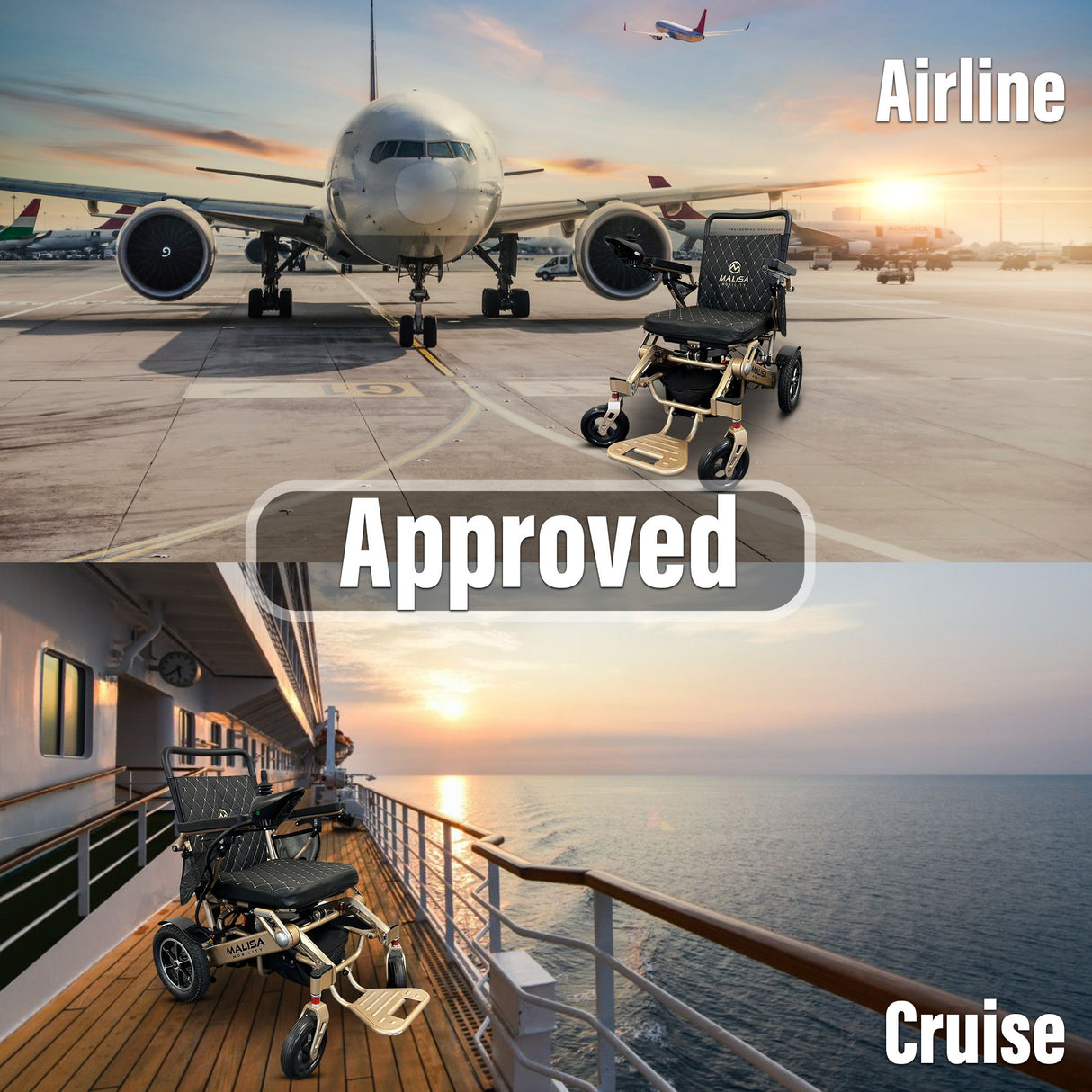 Leather MLS10AF Electric Wheelchair – Remote Control & Airline Approved