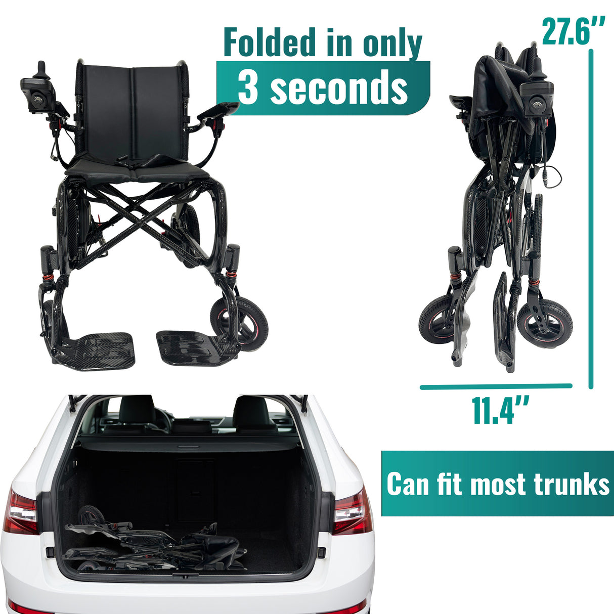 Malisa Mobility MLS20 Ultra-Lightweight Carbon Fiber Electric Wheelchair