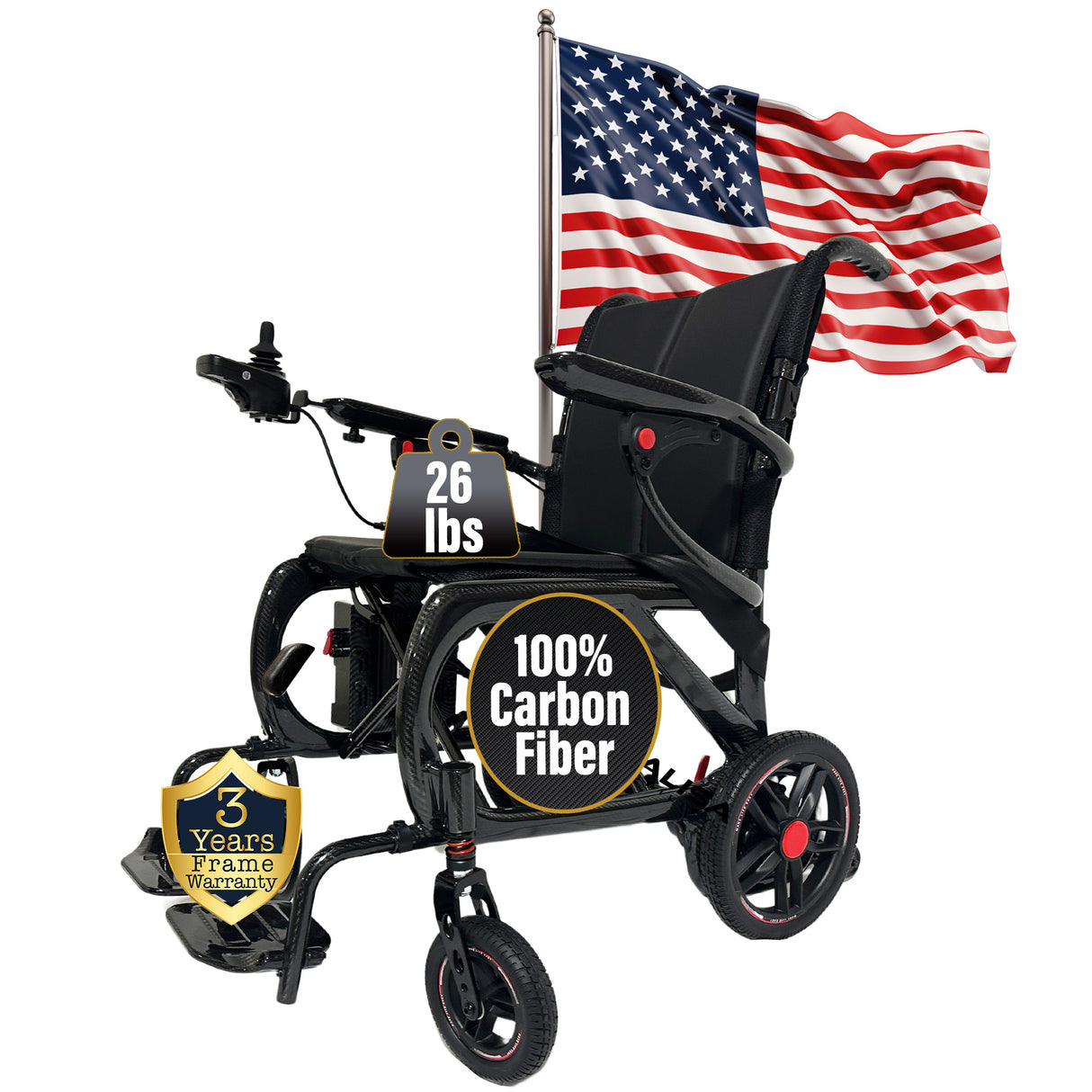 Malisa Mobility MLS20 Ultra-Lightweight Carbon Fiber Electric Wheelchair