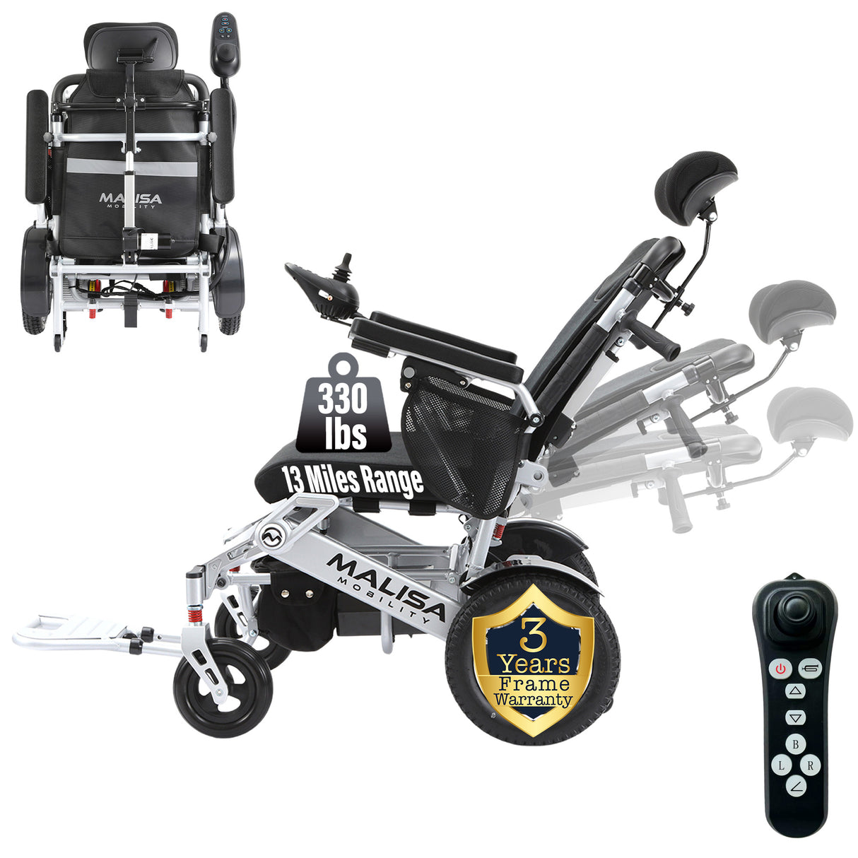 Malisa Mobility MLS-10AR Auto Reclining Electric Wheelchair