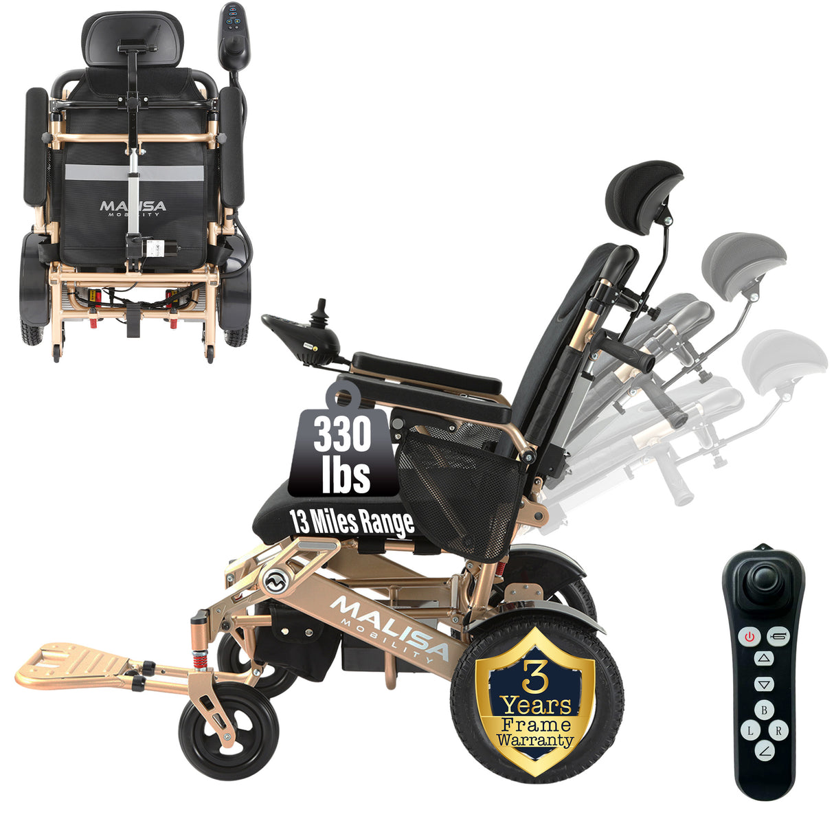 Malisa Mobility MLS-10AR Auto Reclining Electric Wheelchair