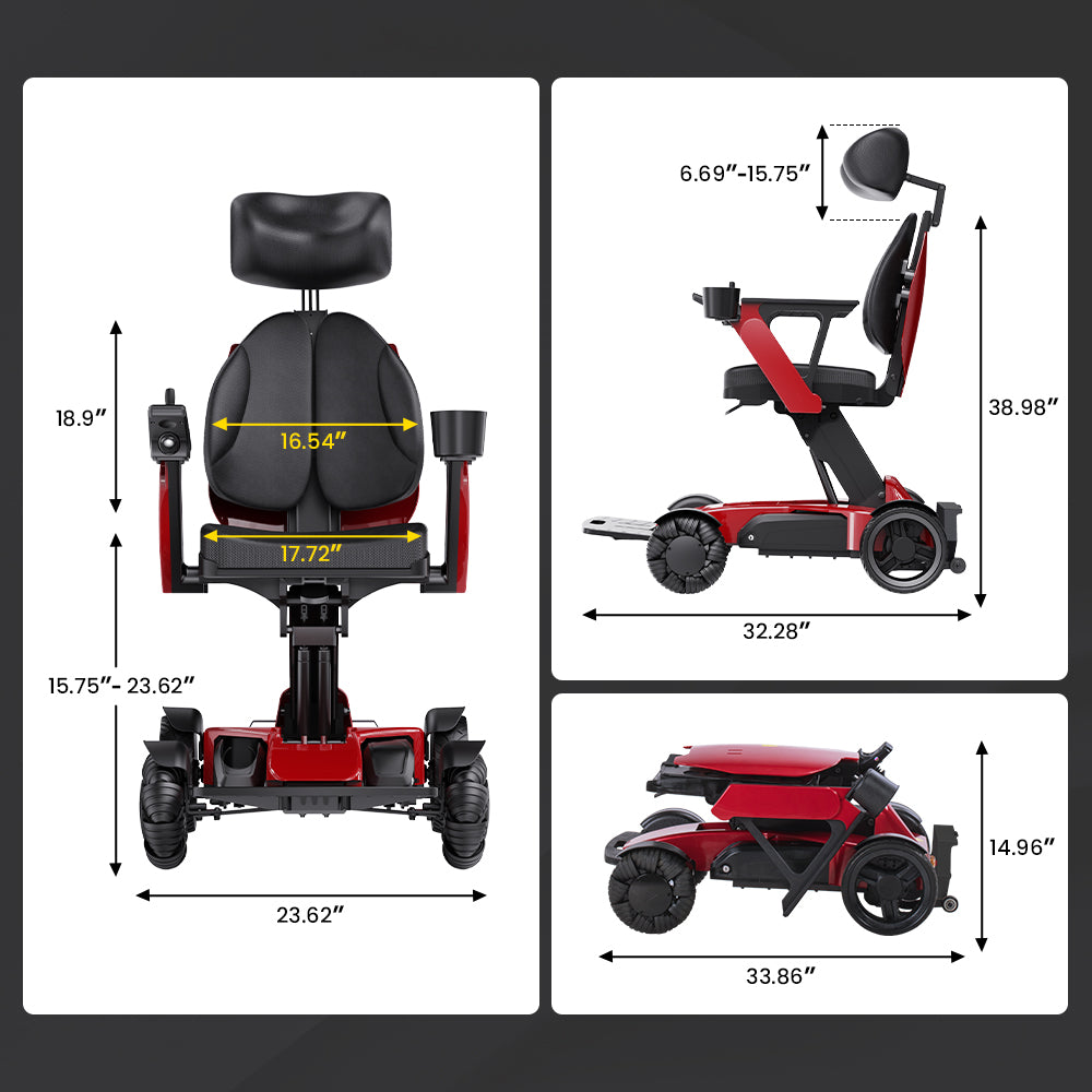 Easwe L10 – Luxury Electric Wheelchair with Adjustable Seat Height