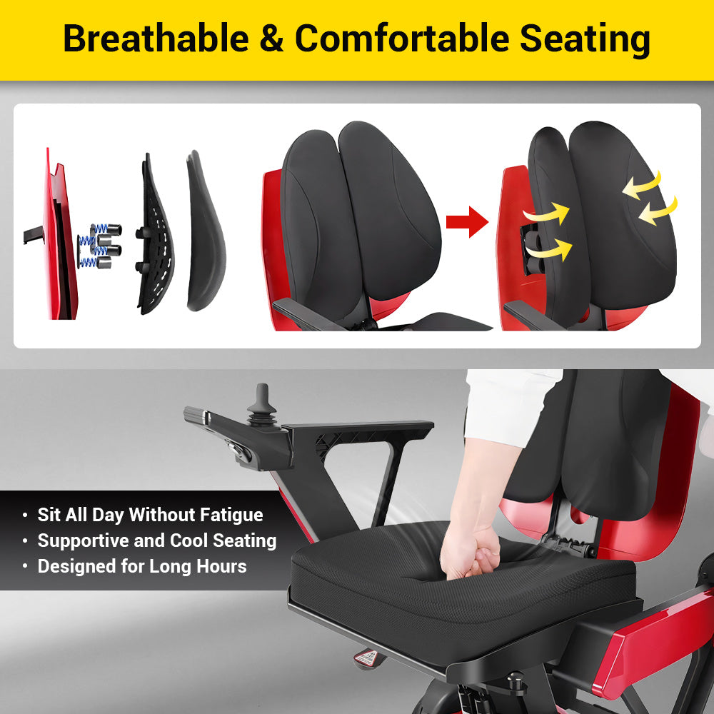 Easwe L10 – Luxury Electric Wheelchair with Adjustable Seat Height
