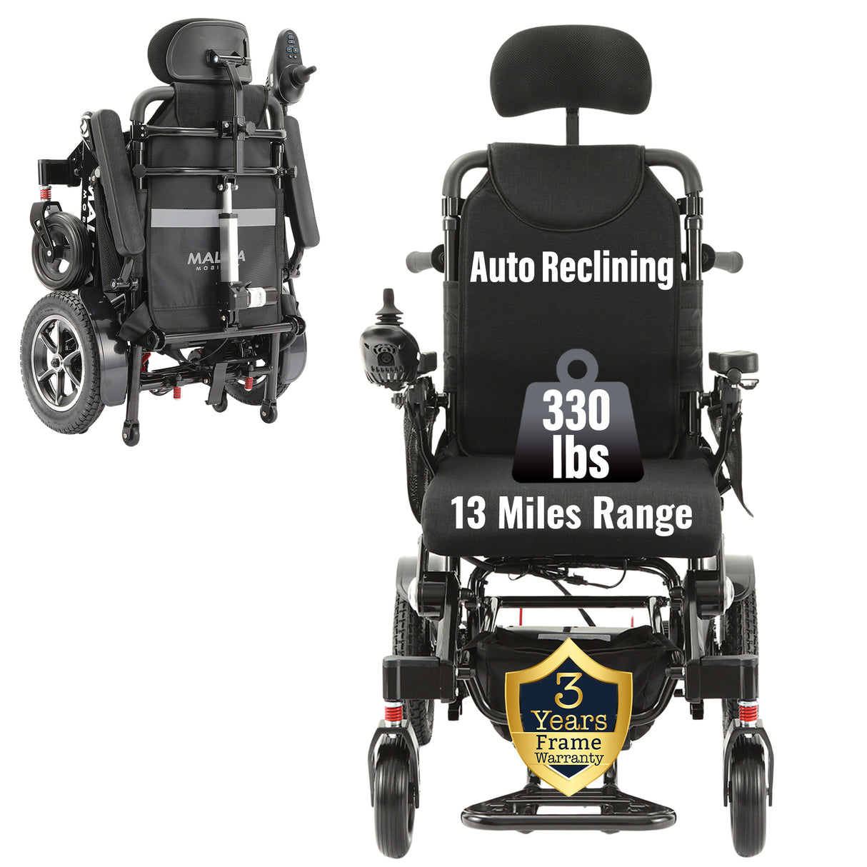 Malisa Mobility MLS-10AR Auto Reclining Electric Wheelchair