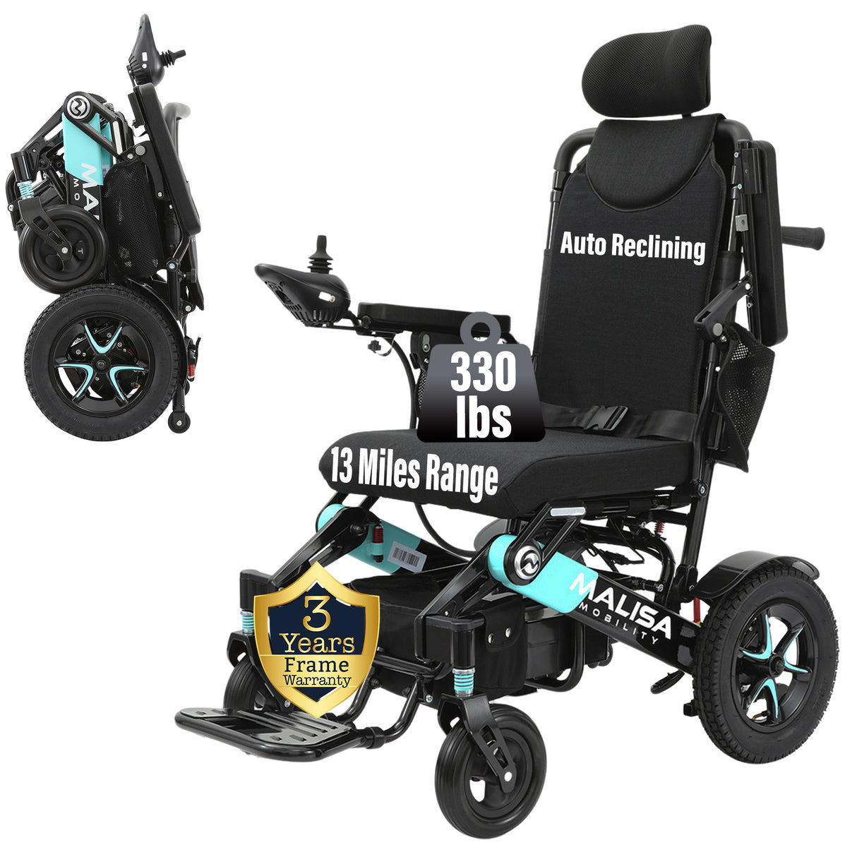 Malisa Mobility MLS-10AR Auto Reclining Electric Wheelchair