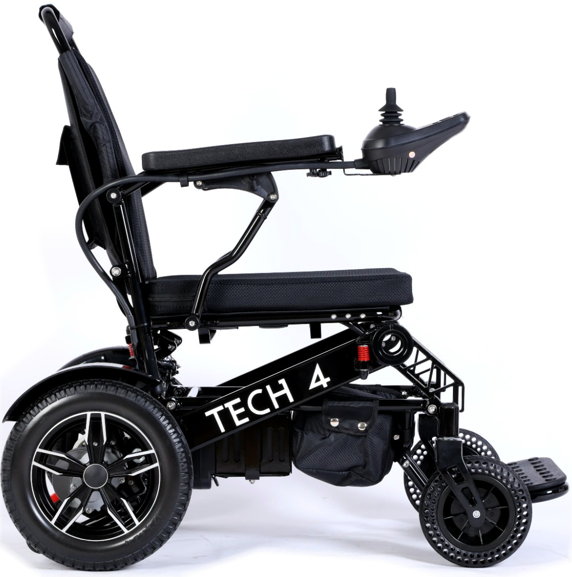 Tech 4 Folding Power Wheelchair – Remote Control, Lightweight, All-Terrain, 59 lbs Frame