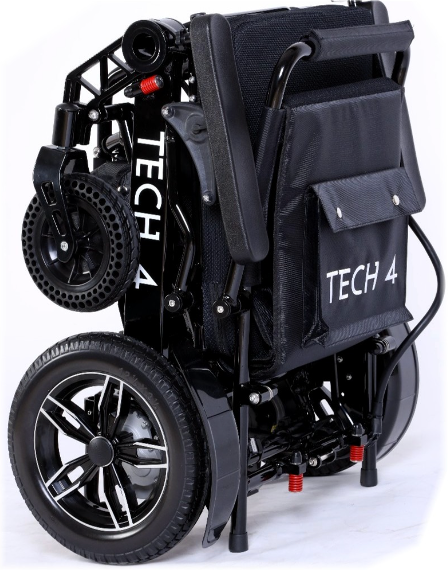 Tech 4 Folding Power Wheelchair – Remote Control, Lightweight, All-Terrain, 59 lbs Frame