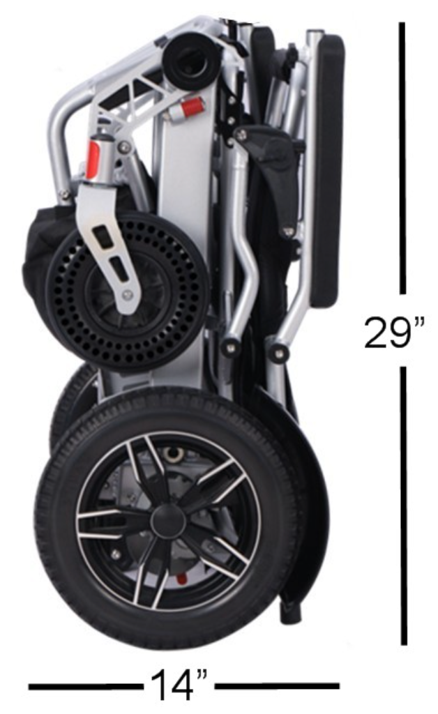 Tech 4 Folding Power Wheelchair – Remote Control, Lightweight, All-Terrain, 59 lbs Frame