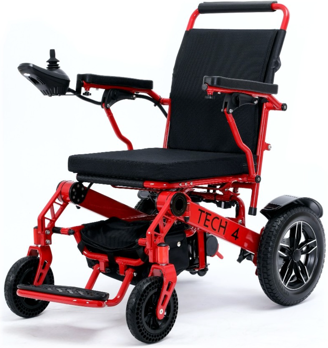 Tech 4 Folding Power Wheelchair – Remote Control, Lightweight, All-Terrain, 59 lbs Frame