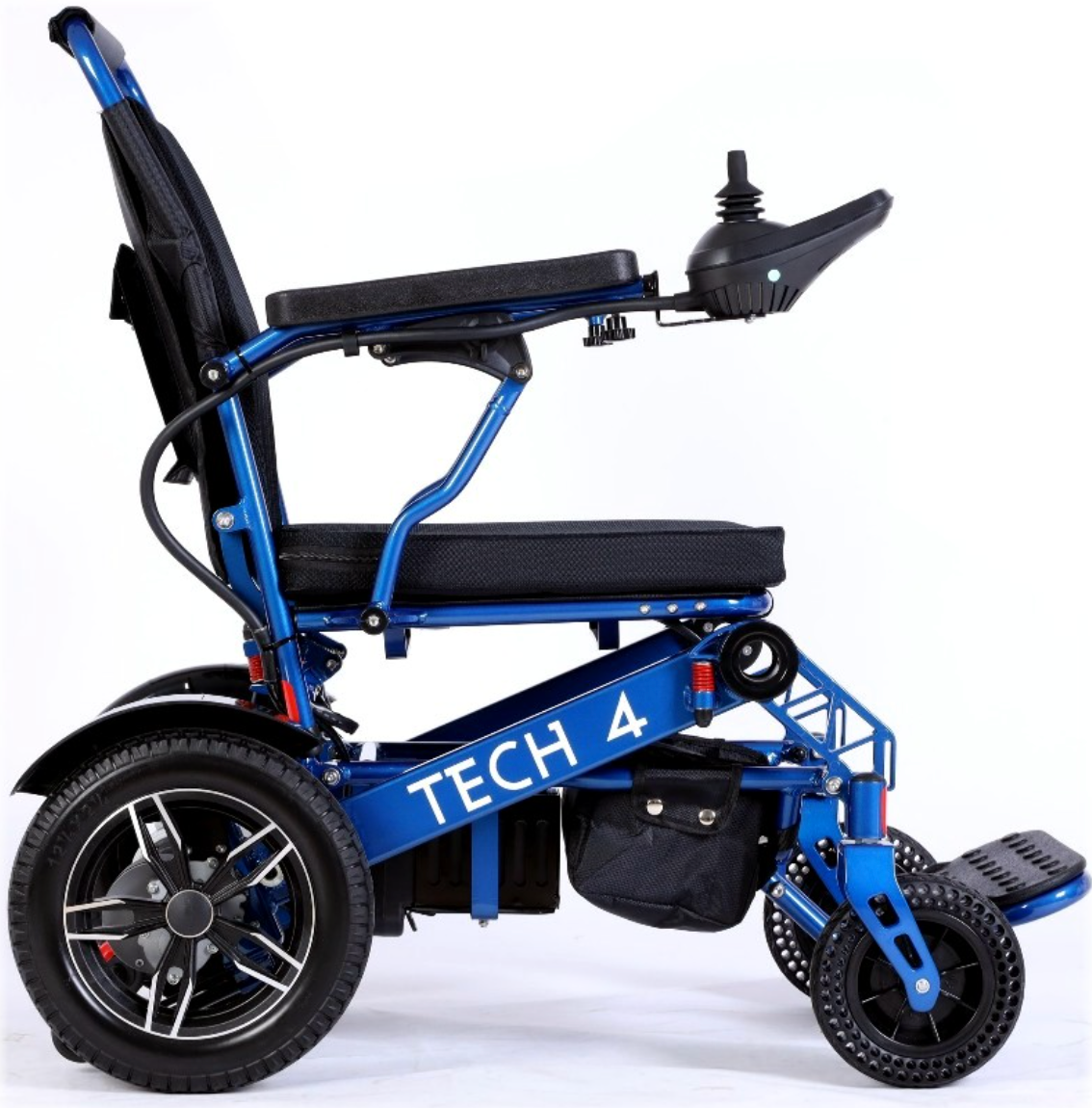 Tech 4 Folding Power Wheelchair – Remote Control, Lightweight, All-Terrain, 59 lbs Frame