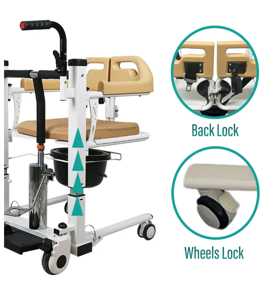 MLS Hydraulic Transfer Chair for Elderly and Disabled