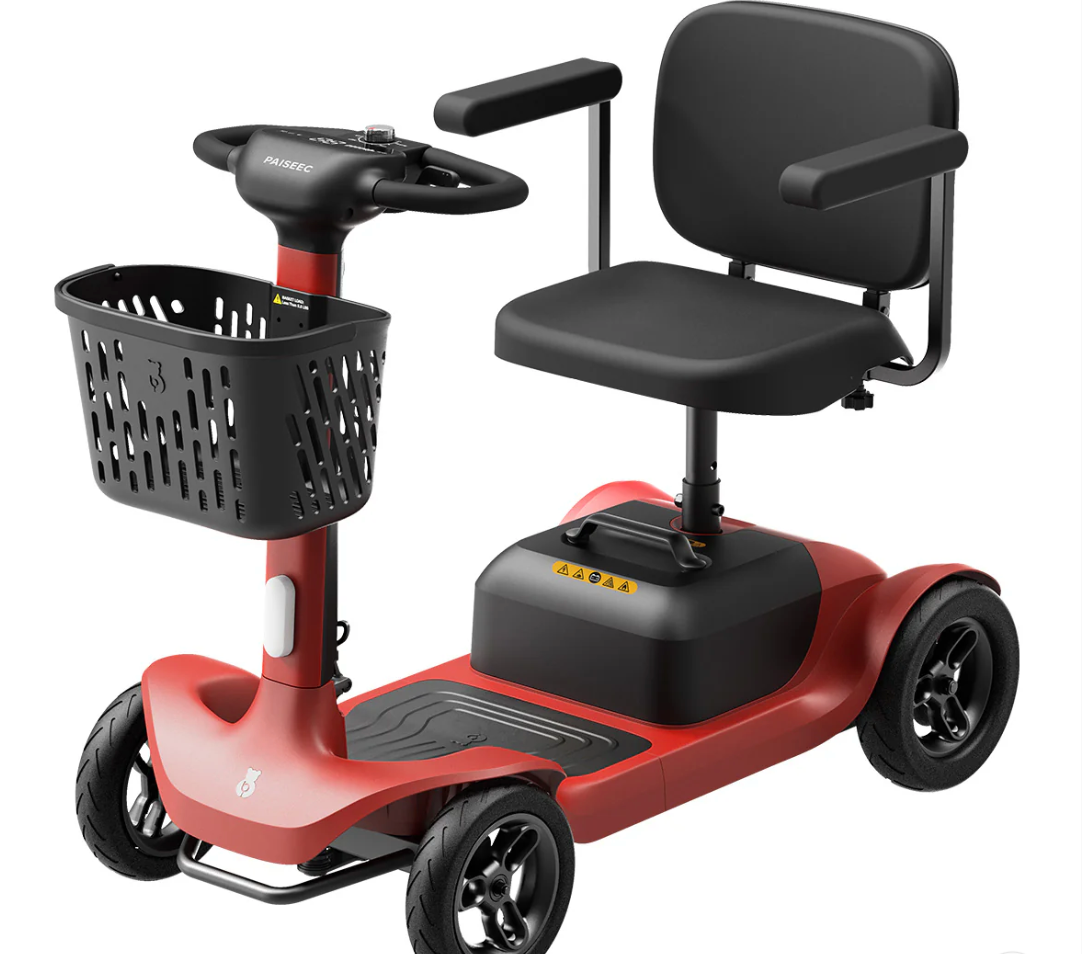 Paiseec S1 4-Wheel Mobility Scooter – 25 Mile Range, 6 MPH, Smart Safety System