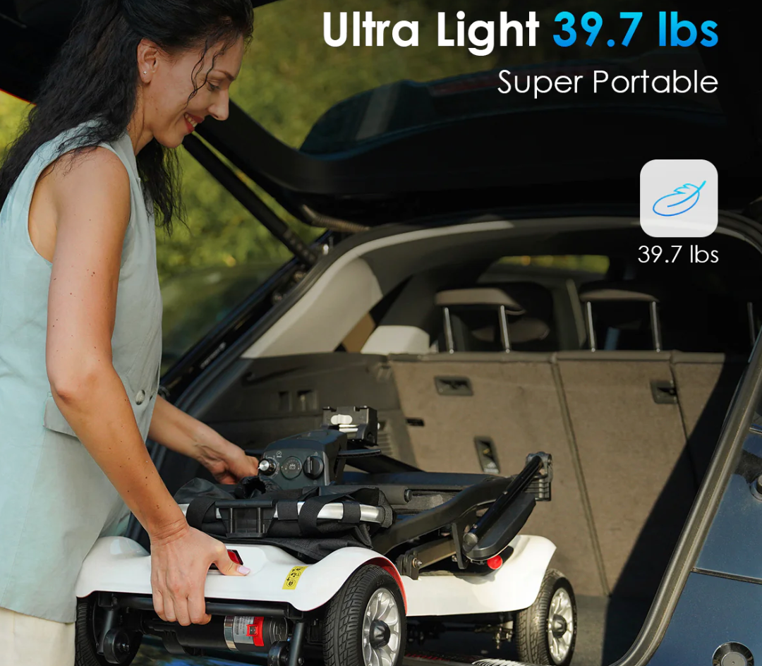 Paiseec D3 Lightweight Mobility Scooter – Ultra-Portable with Dual Battery Power