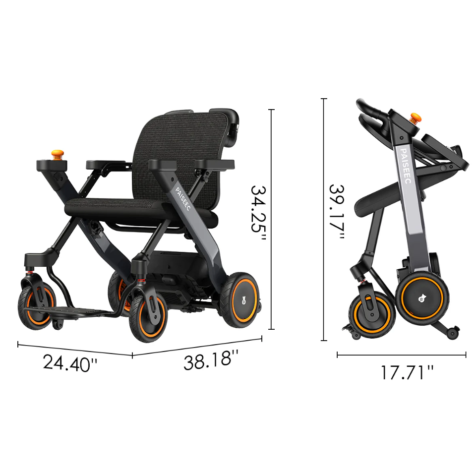 Paiseec W3 3-in-1 Electric Wheelchair – Lightweight, Foldable & Ultra Versatile