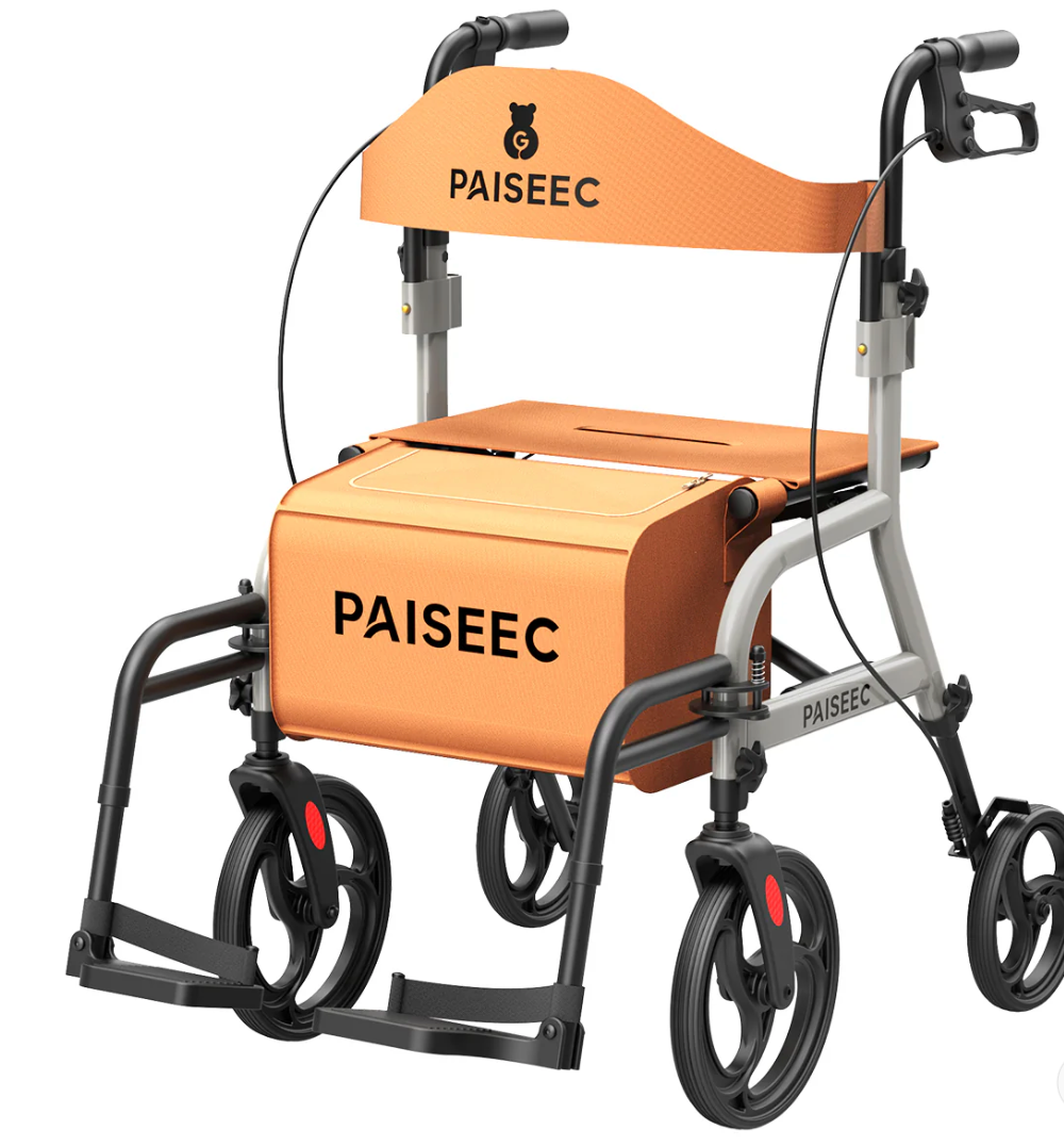 Paiseec R1 2-in-1 Rollator Walker – Lightweight, Foldable & Versatile Support