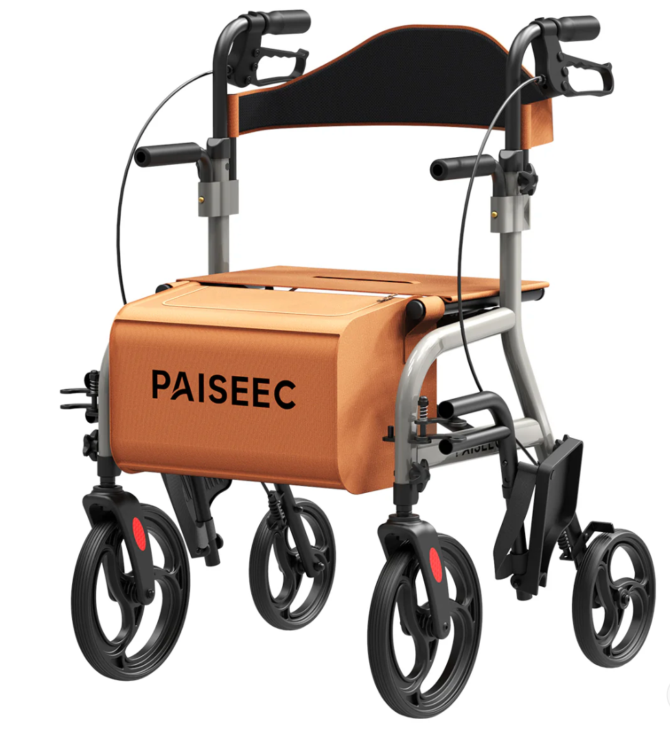 Paiseec R1 2-in-1 Rollator Walker – Lightweight, Foldable & Versatile Support