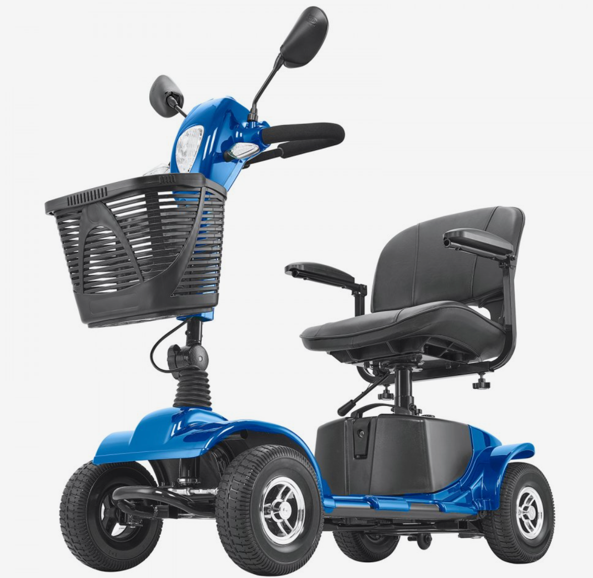 VEVOR Heavy-Duty 4-Wheel Folding Mobility Scooter for Adults & Seniors – Long Range, All-Terrain, 265lb Capacity
