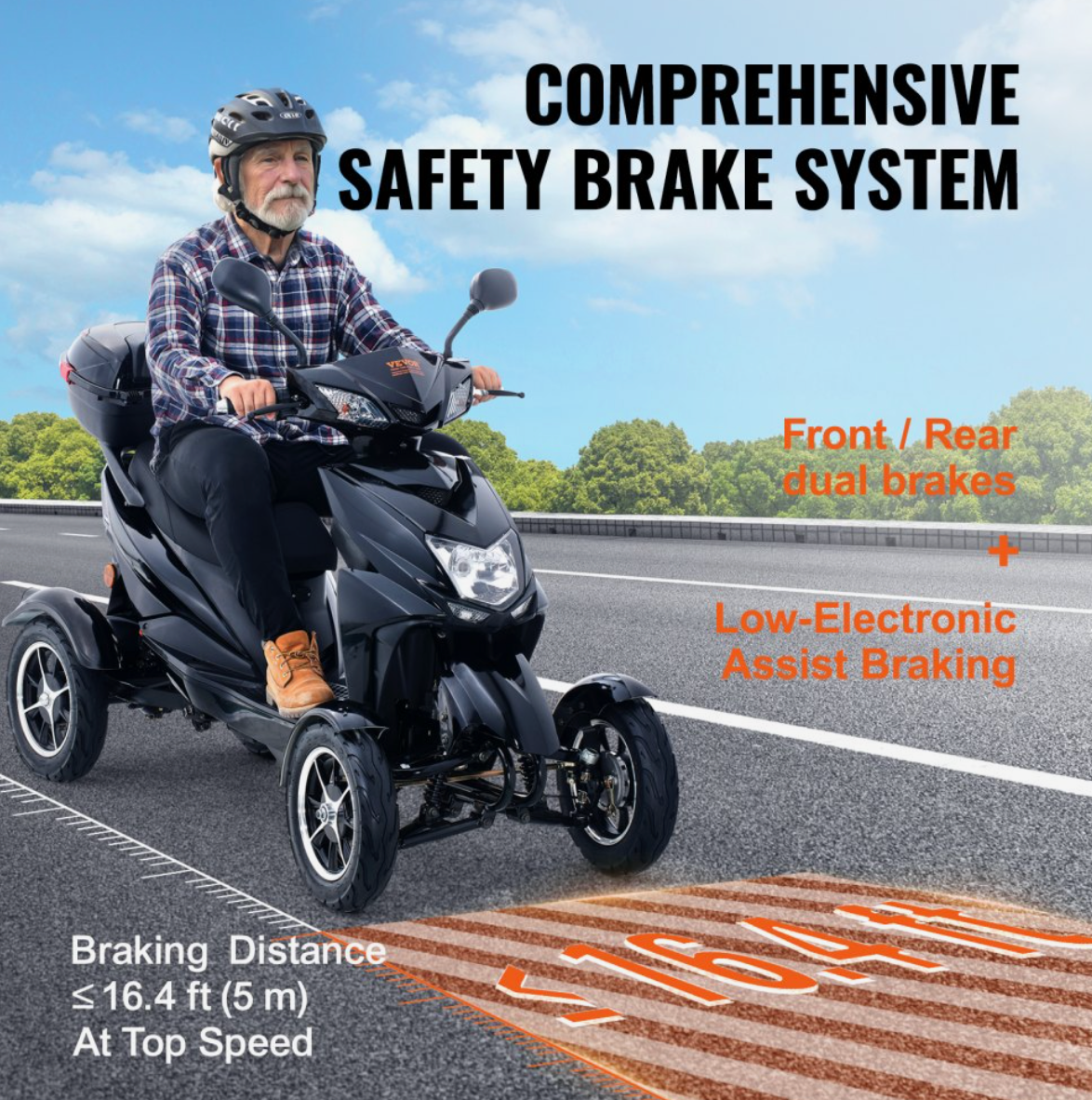 VEVOR Heavy-Duty 4-Wheel Mobility Scooter – 500W Motor, 40-Mile Range, 450 lbs Capacity, All-Terrain Design