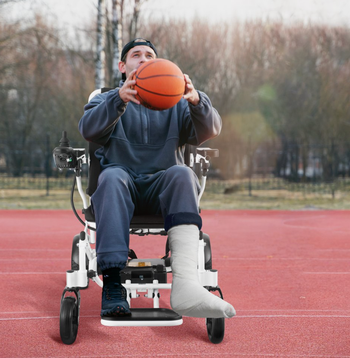 VEVOR Foldable Electric Wheelchair – Lightweight Aluminum Frame, 12.5 Mile Range, 300 lbs Capacity, All-Terrain Tires