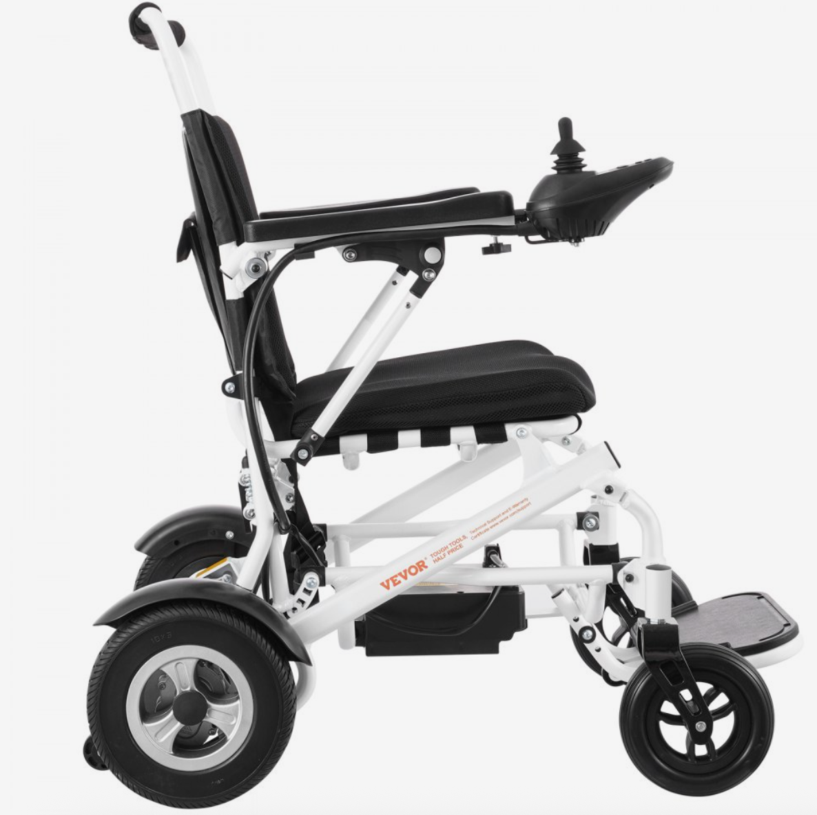 VEVOR Foldable Electric Wheelchair – Lightweight Aluminum Frame, 12.5 Mile Range, 300 lbs Capacity, All-Terrain Tires