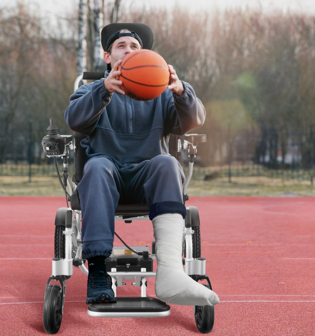 VEVOR Foldable Electric Wheelchair – Lightweight Aluminum Frame, 300 lbs Capacity, 12.5 Mile Range, Adjustable Backrest, All-Terrain Tires