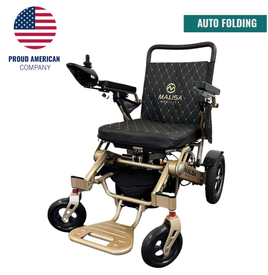 Leather MLS10AF Electric Wheelchair – Remote Control & Airline Approved