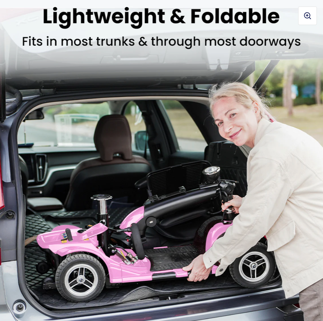 VOCIC D41 Lightweight 4-Wheel Electric Scooter - Swivel Seat, 265 lb Capacity