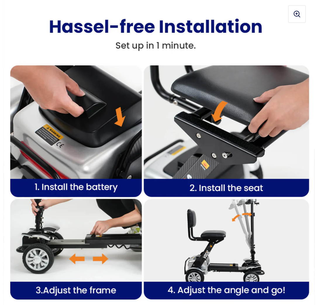 VOCIC D71 Carbon Fiber Folding Scooter - 330 lb Capacity, Adjustable Frame