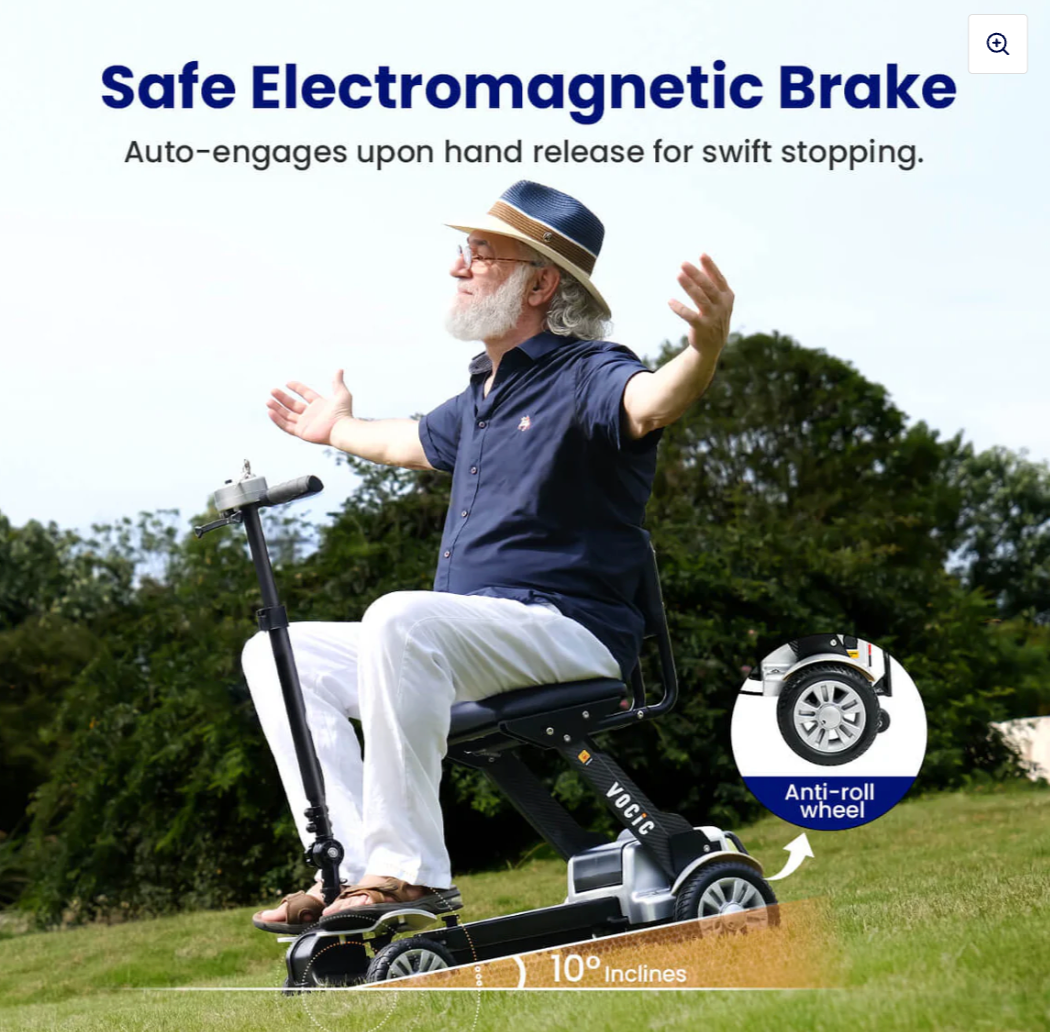 VOCIC D71 Carbon Fiber Folding Scooter - 330 lb Capacity, Adjustable Frame