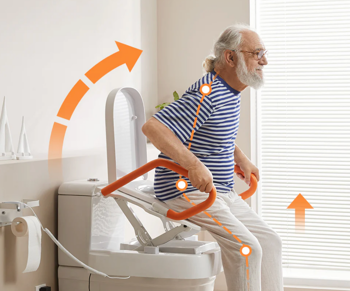 VOCIC AX12 Electric Motorized Raised Toilet Seat - 330 lb Capacity, Universal Fit