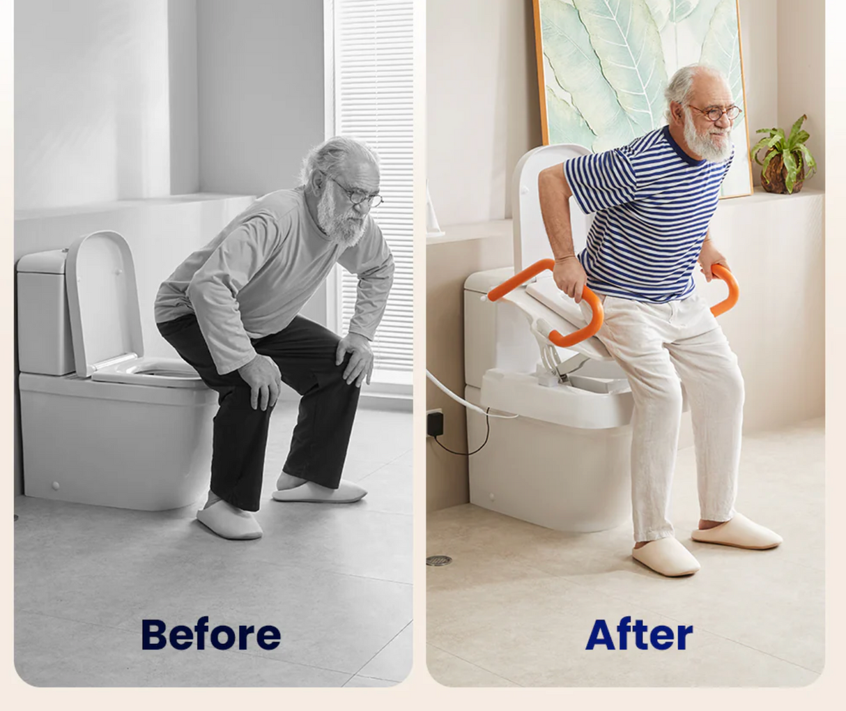 VOCIC AX12 Electric Motorized Raised Toilet Seat - 330 lb Capacity, Universal Fit