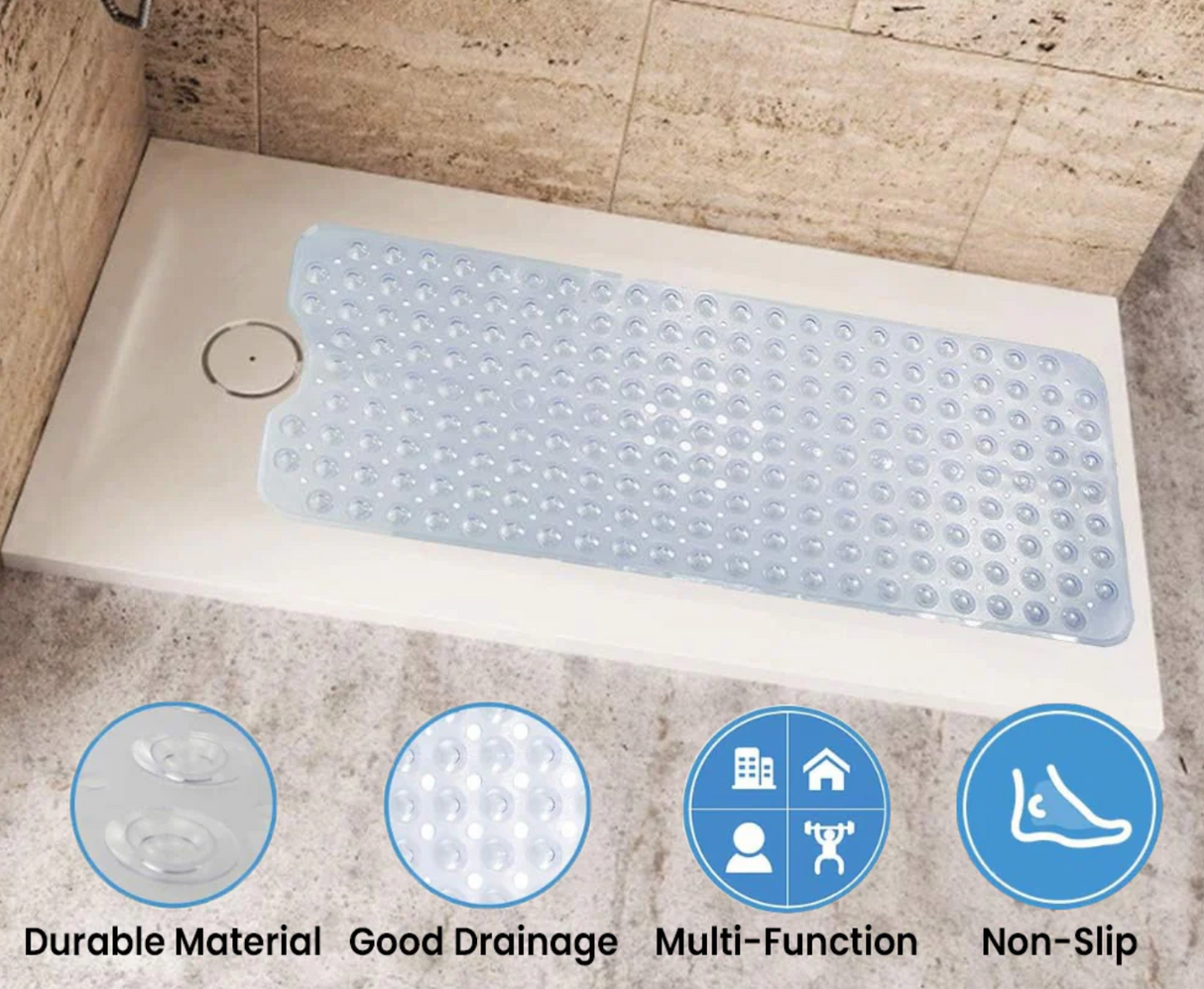 VOCIC Bathtub Floor Mat, 40" x 15" - Hexagon Design, 200 Suction Cups