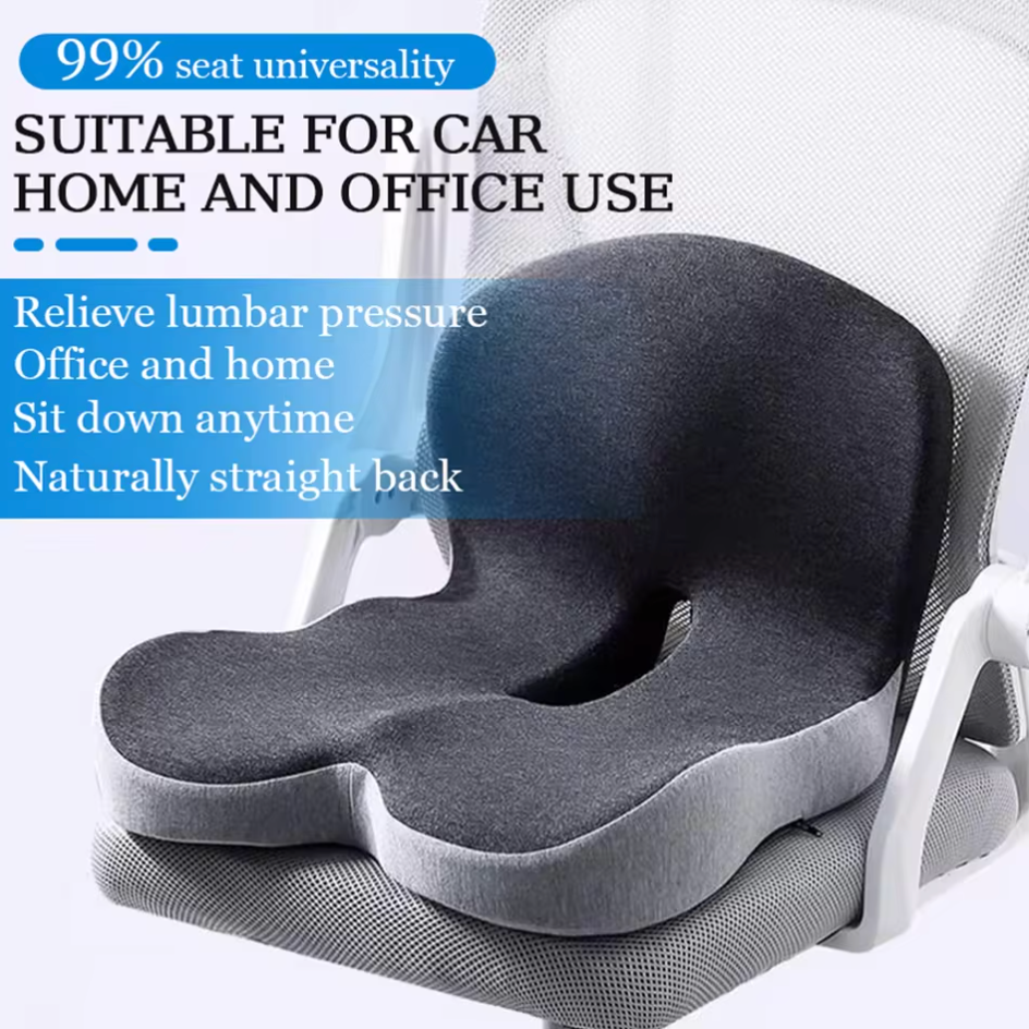 Memory Foam Seat Cushion for Wheelchairs, Office chairs, Truck Drivers, Ergonomic Seat Cushion for Back, Tailbone & Sciatica Pain Relief