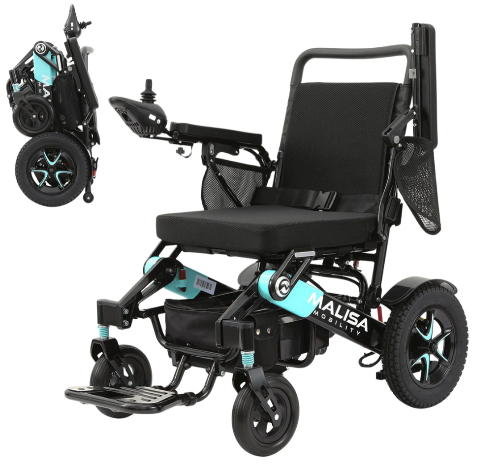 Malisa Mobility MLS-10MF Electric Wheelchair Manual Fold with Standard Seat