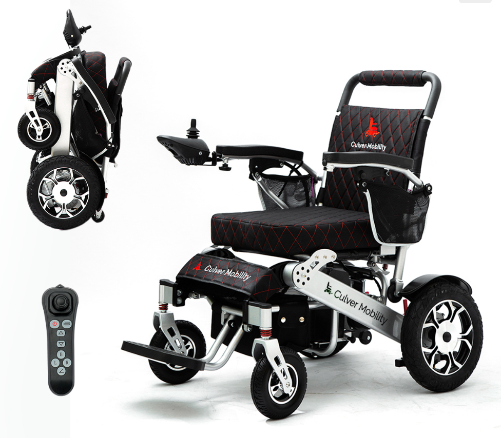 WOLF Folding Electric Wheelchair - 330 lb Capacity, 500W Motor, 13 Mile Range