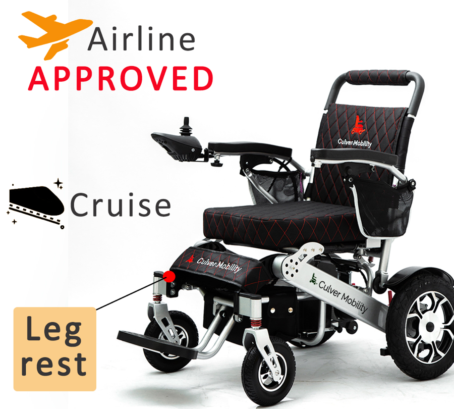 WOLF Folding Electric Wheelchair - 330 lb Capacity, 500W Motor, 13 Mile Range