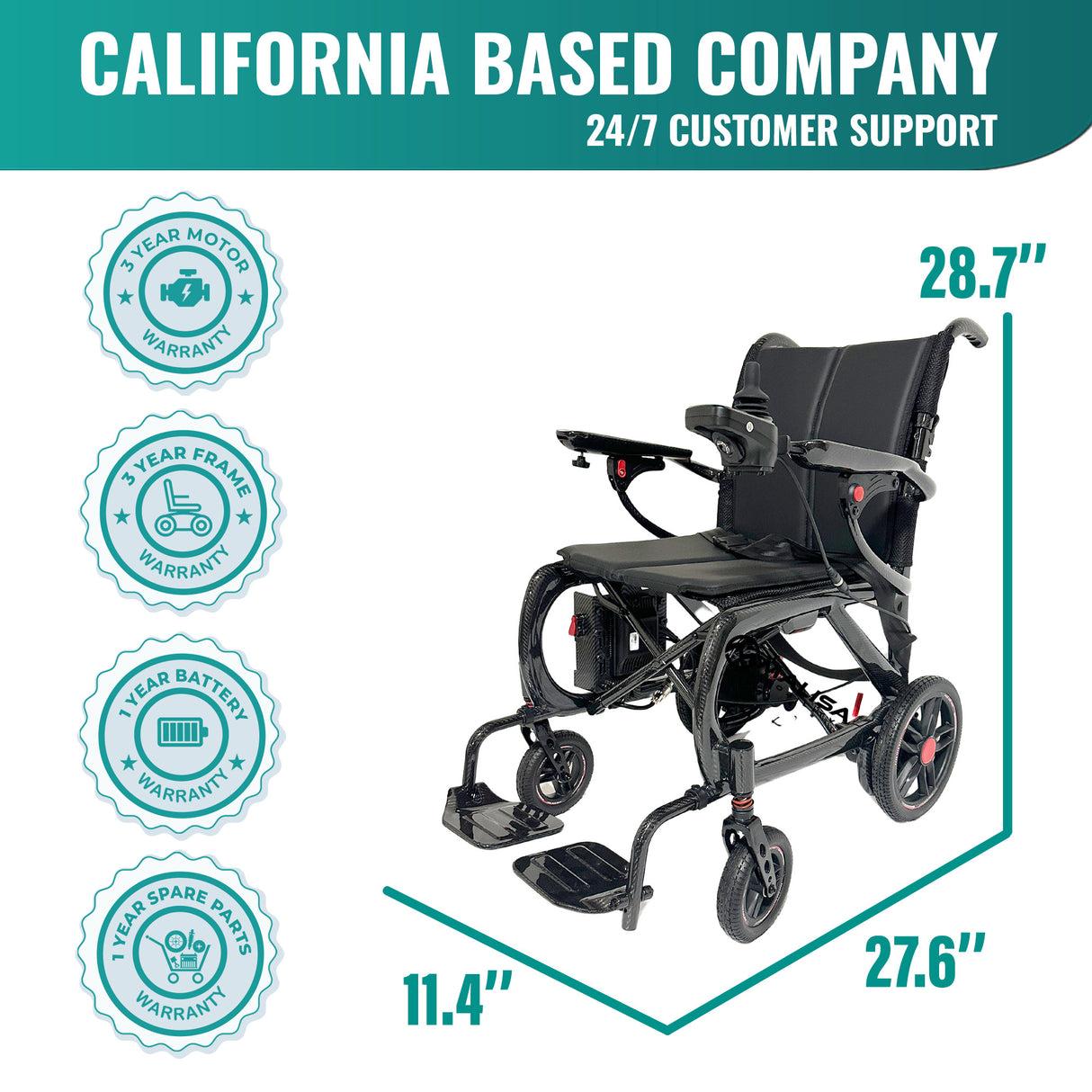 Malisa Mobility MLS20 Ultra-Lightweight Carbon Fiber Electric Wheelchair