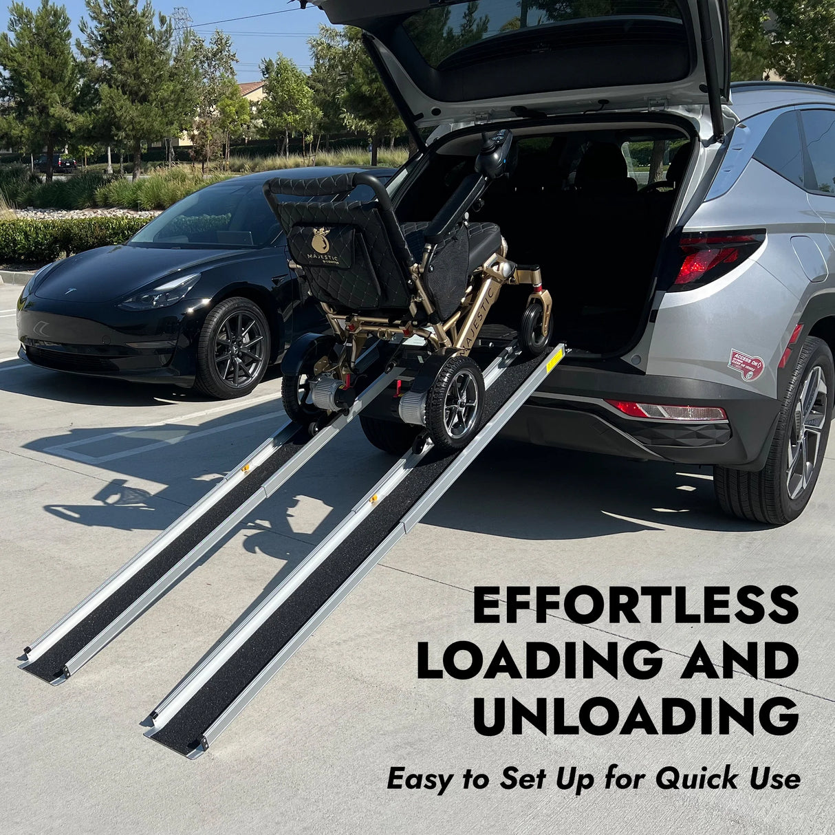 ComfyGo GO-Ramp Portable 7 FT Telescopic Ramp for Electric Wheelchairs and Scooters