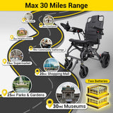 EASWE A10 Lightweight Electric Wheelchair - Foldable, 400W Dual Motor